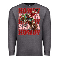 Charcoal Heather howdy santa cowboy christmas Premium Sweatshirt - MaliasSmallBusiness