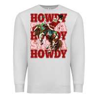 Dove Grey howdy santa cowboy christmas Premium Sweatshirt - MaliasSmallBusiness