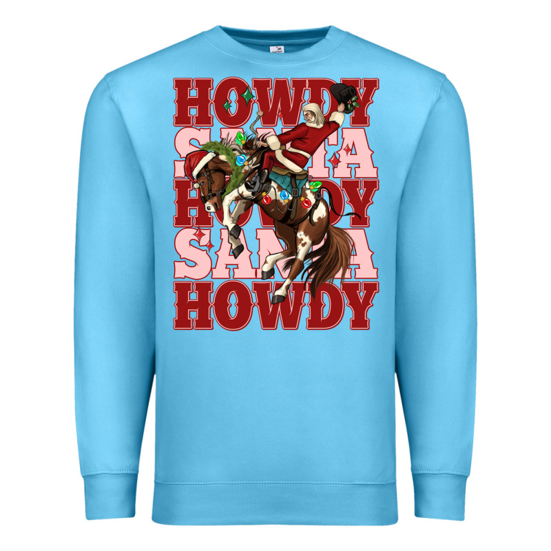 Howdy Santa Cowboy Christmas Premium Sweatshirt by MaliasSmallBusiness | Teevron