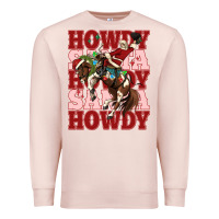 Pale Pink howdy santa cowboy christmas Premium Sweatshirt - MaliasSmallBusiness