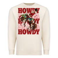 Sandshell howdy santa cowboy christmas Premium Sweatshirt - MaliasSmallBusiness