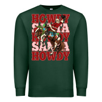 Sports Green howdy santa cowboy christmas Premium Sweatshirt - MaliasSmallBusiness