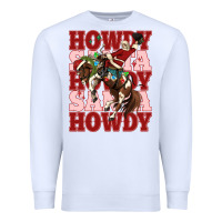 White howdy santa cowboy christmas Premium Sweatshirt - MaliasSmallBusiness