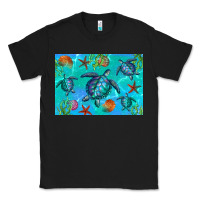 Black Turtle Seashells Starfish Classic Tee - Artiststas