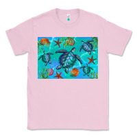 Bubblegum Pink Turtle Seashells Starfish Classic Tee - Artiststas