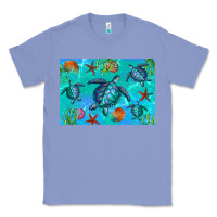 Colony Blue Turtle Seashells Starfish Classic Tee - Artiststas