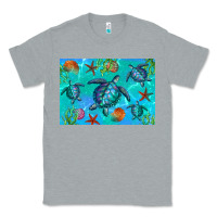 Heather Grey Turtle Seashells Starfish Classic Tee - Artiststas