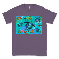 Lavender Turtle Seashells Starfish Classic Tee - Artiststas