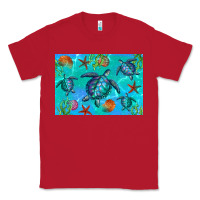 Red Turtle Seashells Starfish Classic Tee - Artiststas