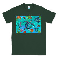 Sports Green Turtle Seashells Starfish Classic Tee - Artiststas