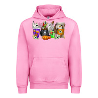 Fuchsia Pink Halloween Coffee Cups Urban Hoodie - texasbilliewilder