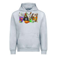 Heather Grey Halloween Coffee Cups Urban Hoodie - texasbilliewilder