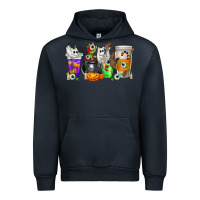 Navy Halloween Coffee Cups Urban Hoodie - texasbilliewilder