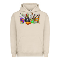 Pigment French Oak Halloween Coffee Cups Urban Hoodie - texasbilliewilder