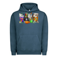 Pigment Midnight Navy Halloween Coffee Cups Urban Hoodie - texasbilliewilder
