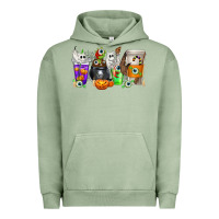 Pigment Oil Green Halloween Coffee Cups Urban Hoodie - texasbilliewilder