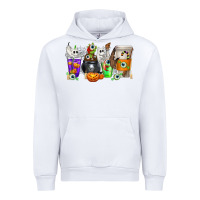 White Halloween Coffee Cups Urban Hoodie - texasbilliewilder