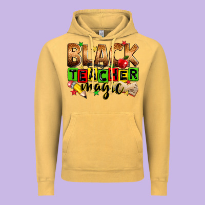 Black Teacher Magic Vintage Hoodie Designed By Zillion Design Studio