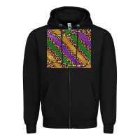Black mardi gras leopard glitter bead Zipper Hoodie - BarkalooDesign
