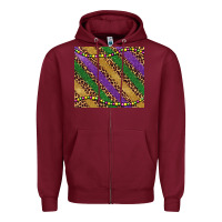 Burgundy mardi gras leopard glitter bead Zipper Hoodie - BarkalooDesign