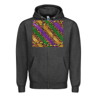 Charcoal Heather mardi gras leopard glitter bead Zipper Hoodie - BarkalooDesign