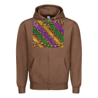 Chestnut mardi gras leopard glitter bead Zipper Hoodie - BarkalooDesign