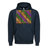 Navy mardi gras leopard glitter bead Zipper Hoodie - BarkalooDesign