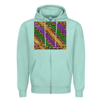 Mardi Gras Leopard Glitter Bead Zipper Hoodie | Teevron