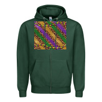 Sports Green mardi gras leopard glitter bead Zipper Hoodie - BarkalooDesign