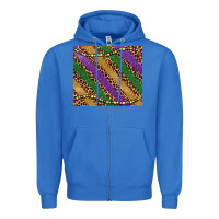 True Royal mardi gras leopard glitter bead Zipper Hoodie - BarkalooDesign
