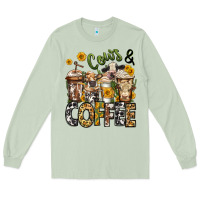 Matcha cows and coffee cups Long Sleeve Tee - Jasminsmagicworld