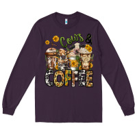 Plum cows and coffee cups Long Sleeve Tee - Jasminsmagicworld