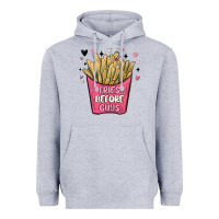 Heather Grey fries before guys Heavyweight Hoodie - MaliasSmallBusiness