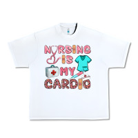 White nursing is my cardio Urban Heavy Tee - BarkalooDesign