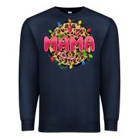 Navy mama christmas lights Premium Sweatshirt - MaliasSmallBusiness