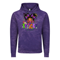 Cloud Purple Spooky Mini Halloween Messy Bun Vintage Hoodie - texasbilliewilder