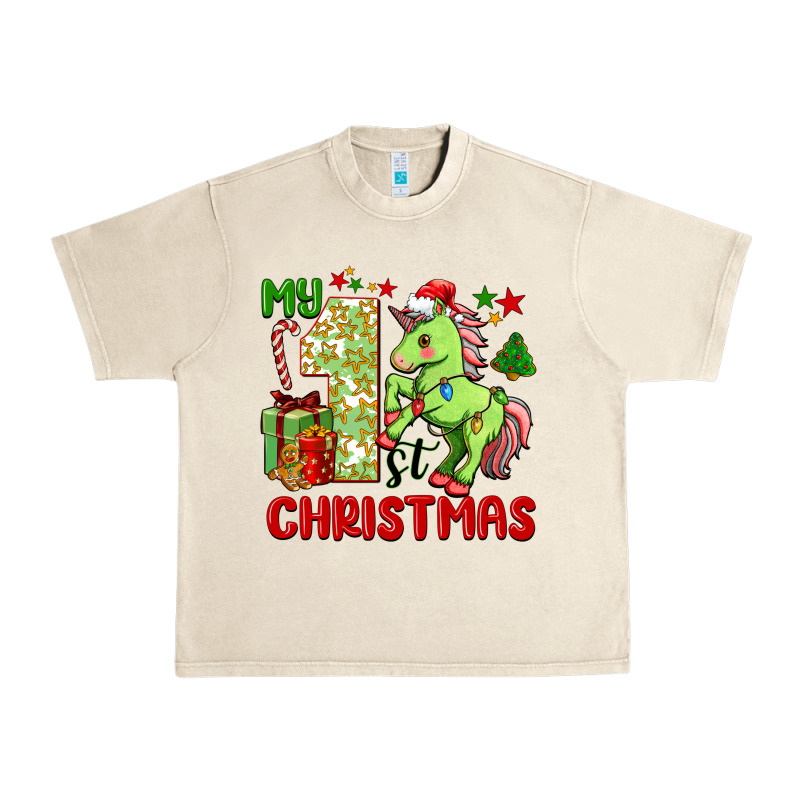 My First Christmas Unicorn Urban Heavy Tee by FaDigitalArtStudio | Teevron