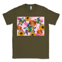 Army Green Sunflowers Turtle Classic Tee - Artiststas