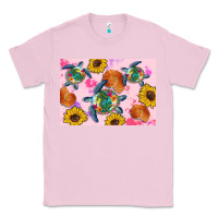 Bubblegum Pink Sunflowers Turtle Classic Tee - Artiststas