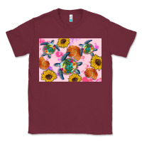 Burgundy Sunflowers Turtle Classic Tee - Artiststas