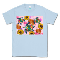 Dusty Blue Sunflowers Turtle Classic Tee - Artiststas