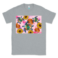 Heather Grey Sunflowers Turtle Classic Tee - Artiststas