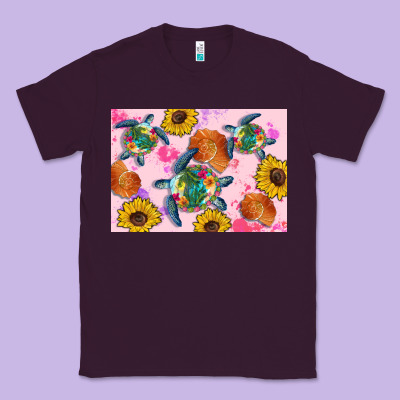 Sunflowers Turtle Classic Tee Designed By Artiststas