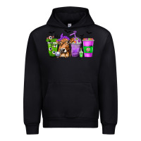 Black Coffee Cups with Cow and Halloween Urban Hoodie - texasbilliewilder