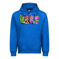 Cobalt Coffee Cups with Cow and Halloween Urban Hoodie - texasbilliewilder