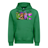Emerald Coffee Cups with Cow and Halloween Urban Hoodie - texasbilliewilder