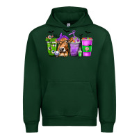 Forest Green Coffee Cups with Cow and Halloween Urban Hoodie - texasbilliewilder