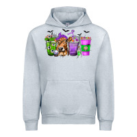 Heather Grey Coffee Cups with Cow and Halloween Urban Hoodie - texasbilliewilder