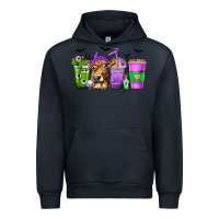 Navy Coffee Cups with Cow and Halloween Urban Hoodie - texasbilliewilder