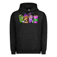 Pigment Black Coffee Cups with Cow and Halloween Urban Hoodie - texasbilliewilder